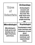 Types of Scientists Flip Book